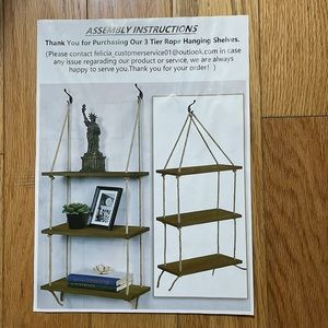 ‼️SALE‼️ Brand New 3 Tier Rope Hanging Shelves